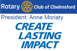 Club logo showing President Anne's name and this year's Rotary theme.